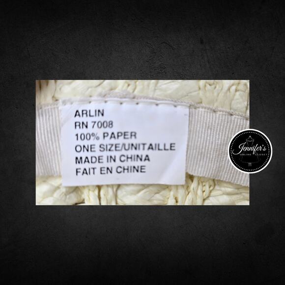 Arlin Cream Women's Vintage Interwoven Summer Hat One Size - Picture 5 of 9